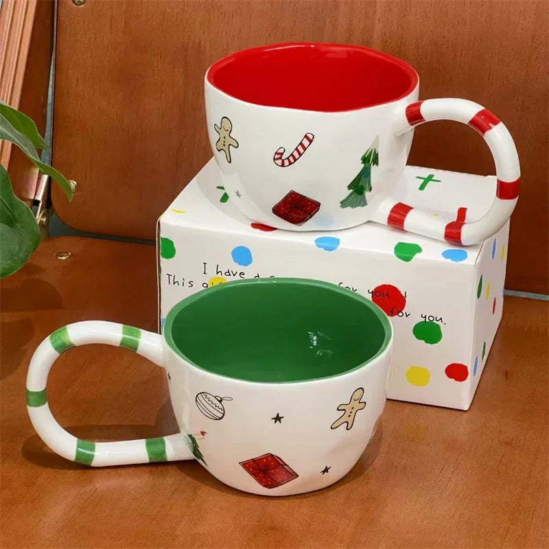 Hand-Pinched Ceramic Christmas Mug – Holiday Texture Edition
