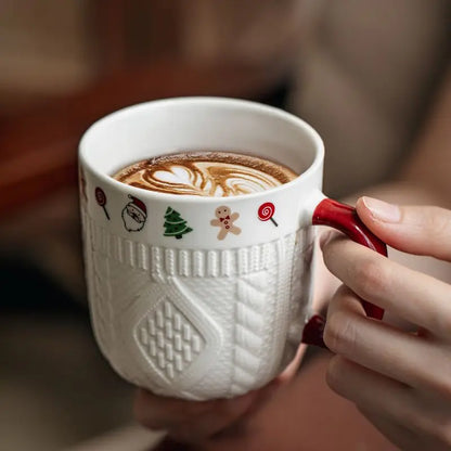 Creative Embossed Christmas Sweater Ceramic Mug | Seasons Co.