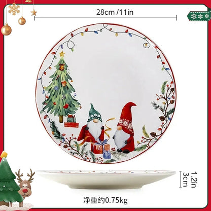 Festive Holiday Ceramic Plate – “Festive Foliage” Edition Porcelain