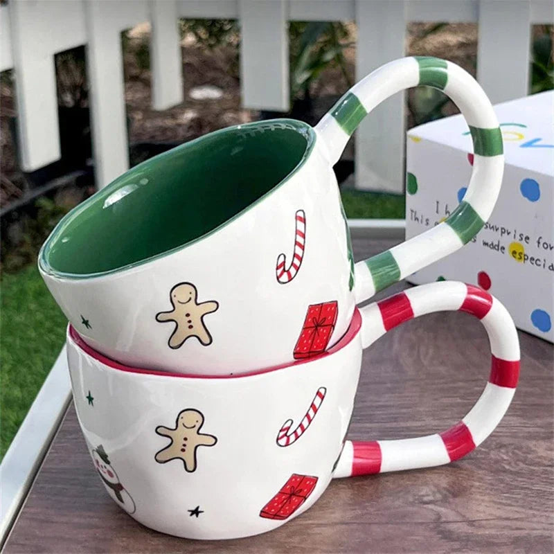 Hand-Pinched Ceramic Christmas Mug – Holiday Texture Edition