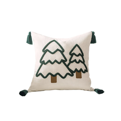 Christmas Tree Cushion Cover – Festive Canvas Edition