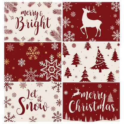 Christmas Placemats – Snowflake & Reindeer Edition (Set of 1 / 4 / 6)