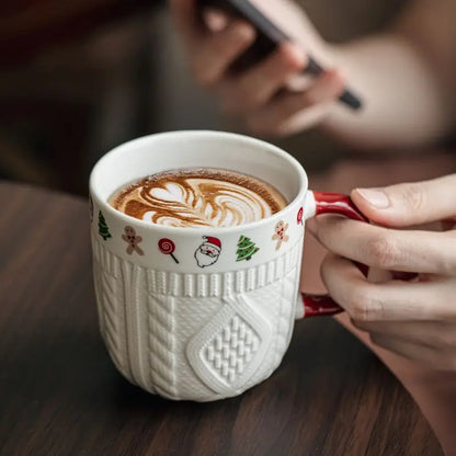 Creative Embossed Christmas Sweater Ceramic Mug | Seasons Co.
