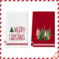 Merry Christmas Kitchen Towels – Star & Forest Edition (Set of 2 / 4)