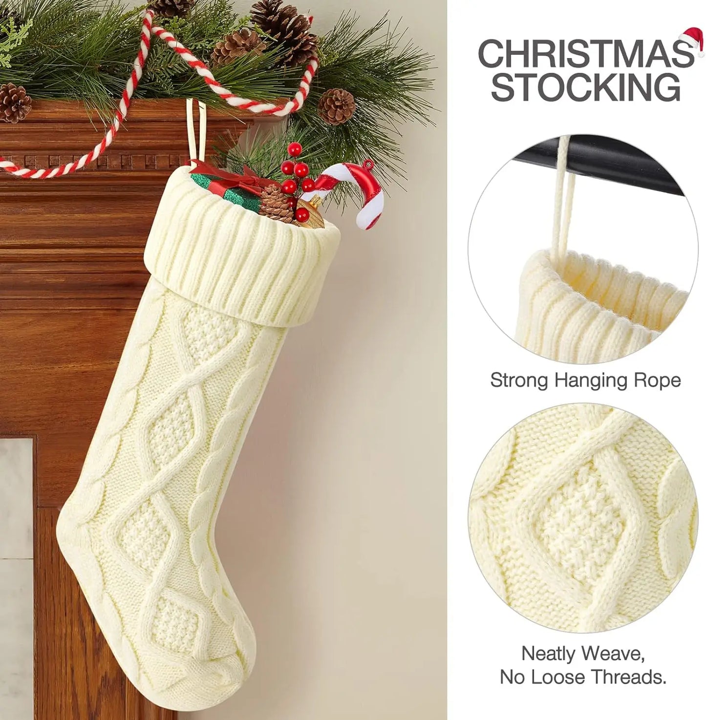 Christmas Stockings – Cable Knit Edition (Large Size)