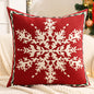Christmas Tree & Snowflake Cushion Cover – Linen Jacquard Edition