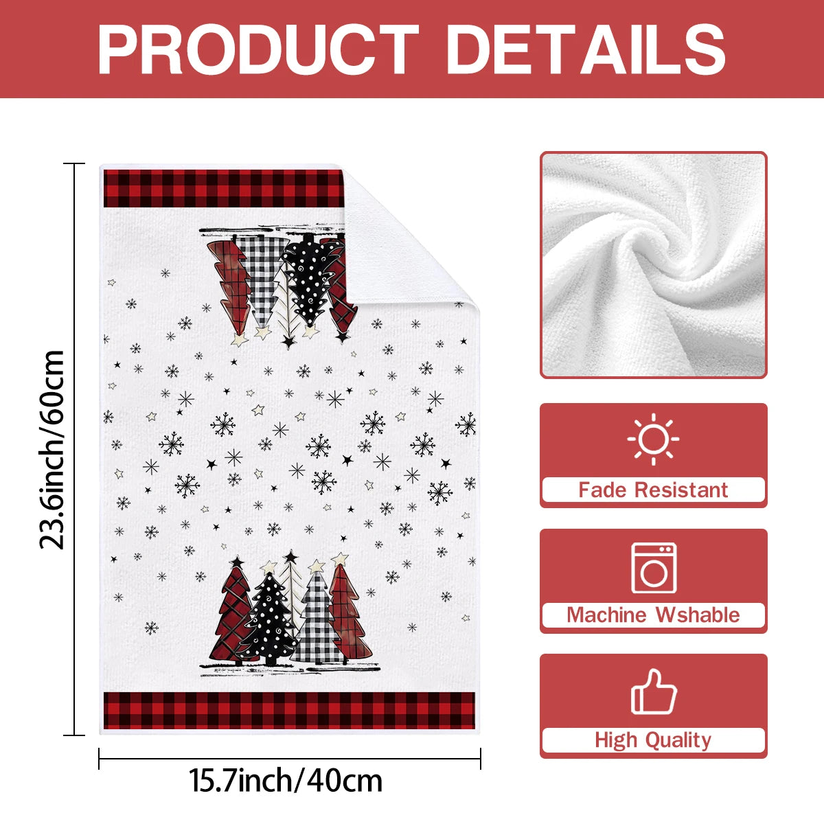 Kitchen Towels – Snowman, Snowflake & Tree Edition (Set of 2 / 4)
