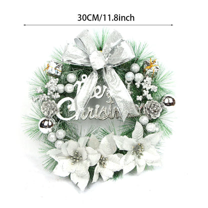 Silver Radiance Christmas Wreath — Elegant Mixed Decoration | Seasons Co.