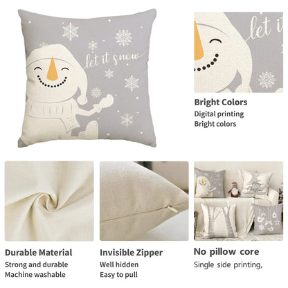 Christmas Pillow Covers – Tree, Snowman & Snowflake Edition (1 / 4 pcs)