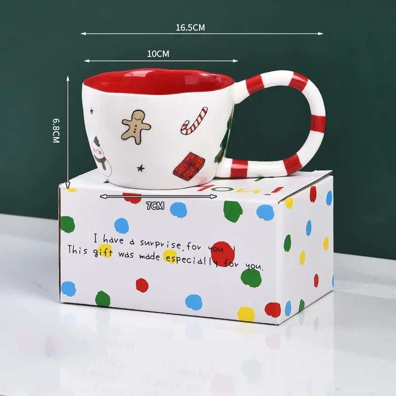 Hand-Pinched Ceramic Christmas Mug – Holiday Texture Edition