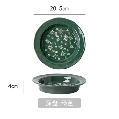 Exquisite Christmas Ceramic Tableware Set – Holiday Dining Edition