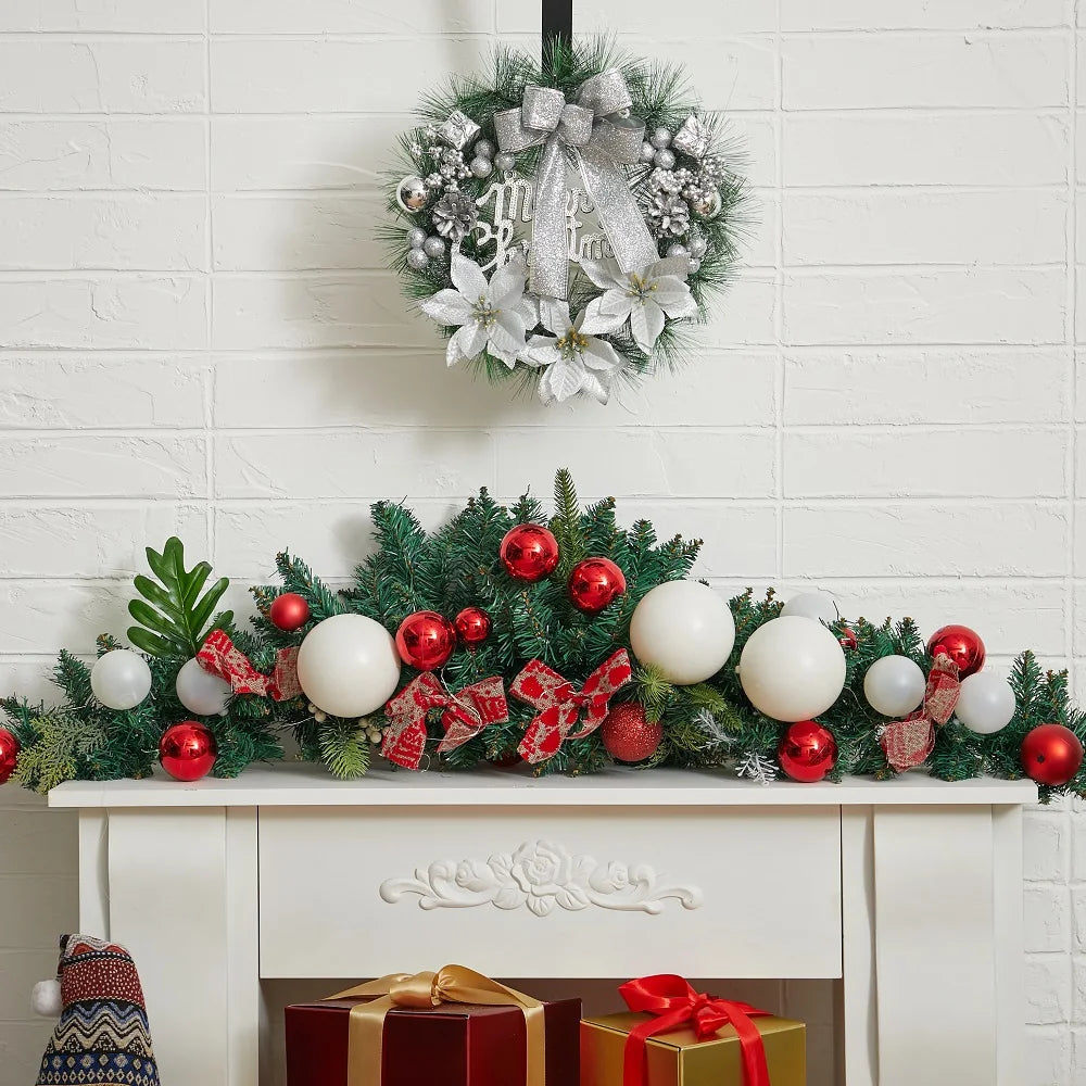 Silver Radiance Christmas Wreath — Elegant Mixed Decoration | Seasons Co.