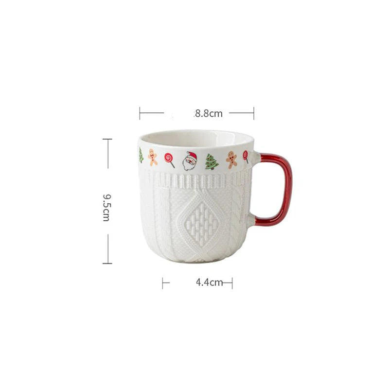 Creative Embossed Christmas Sweater Ceramic Mug | Seasons Co.