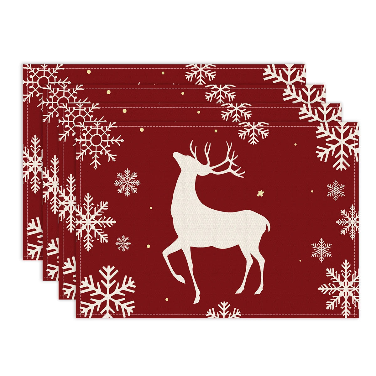 Christmas Placemats – Snowflake & Reindeer Edition (Set of 1 / 4 / 6)