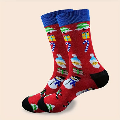 Christmas Socks Set – Santa, Reindeer & Snowman Edition (5 / 10 Pairs)