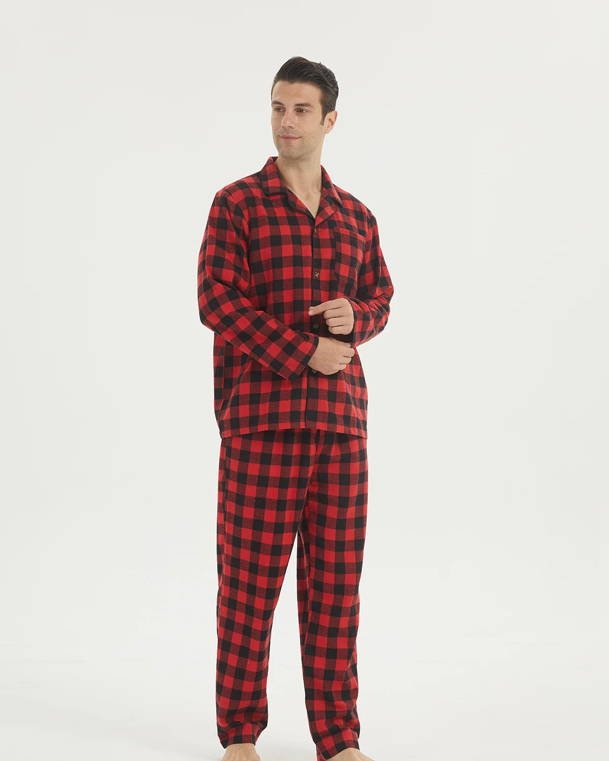 Men’s Flannel Pajama Set – Classic Plaid Edition