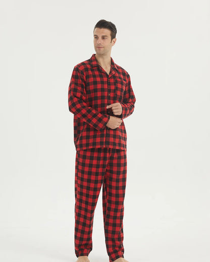 Men’s Flannel Pajama Set – Classic Plaid Edition