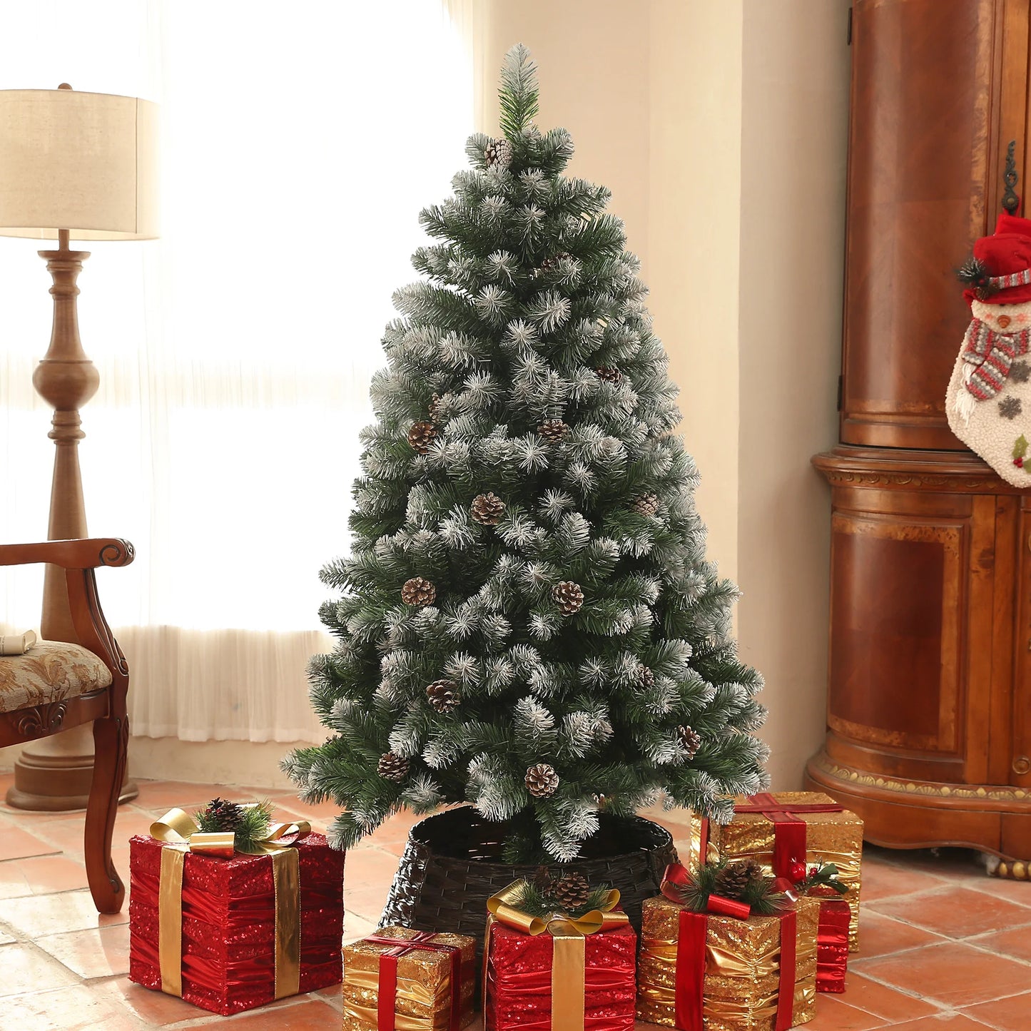 Artificial Pine Christmas Tree with Pinecones — Winter Frost Edition | Seasons Co.