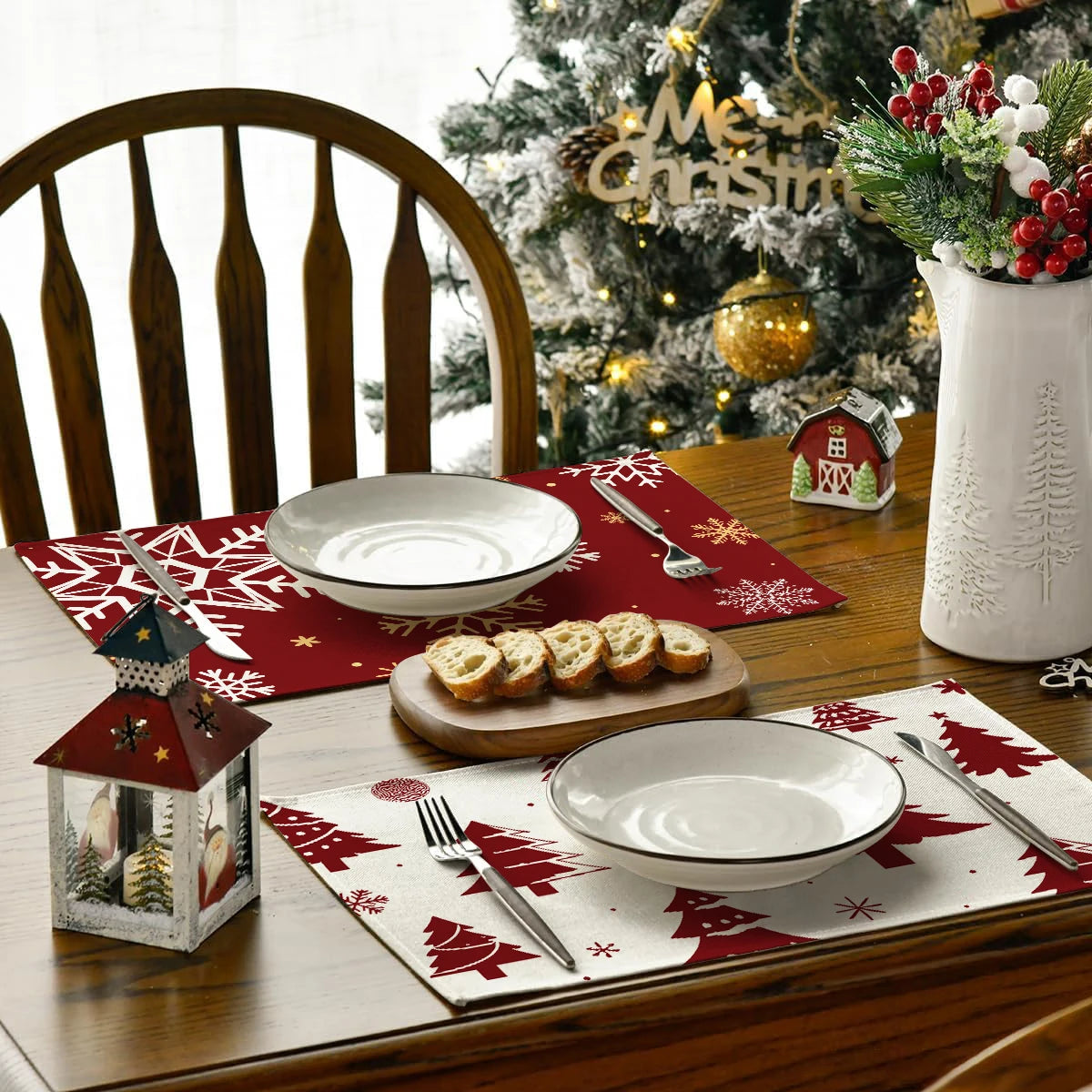 Christmas Placemats – Snowflake & Reindeer Edition (Set of 1 / 4 / 6)