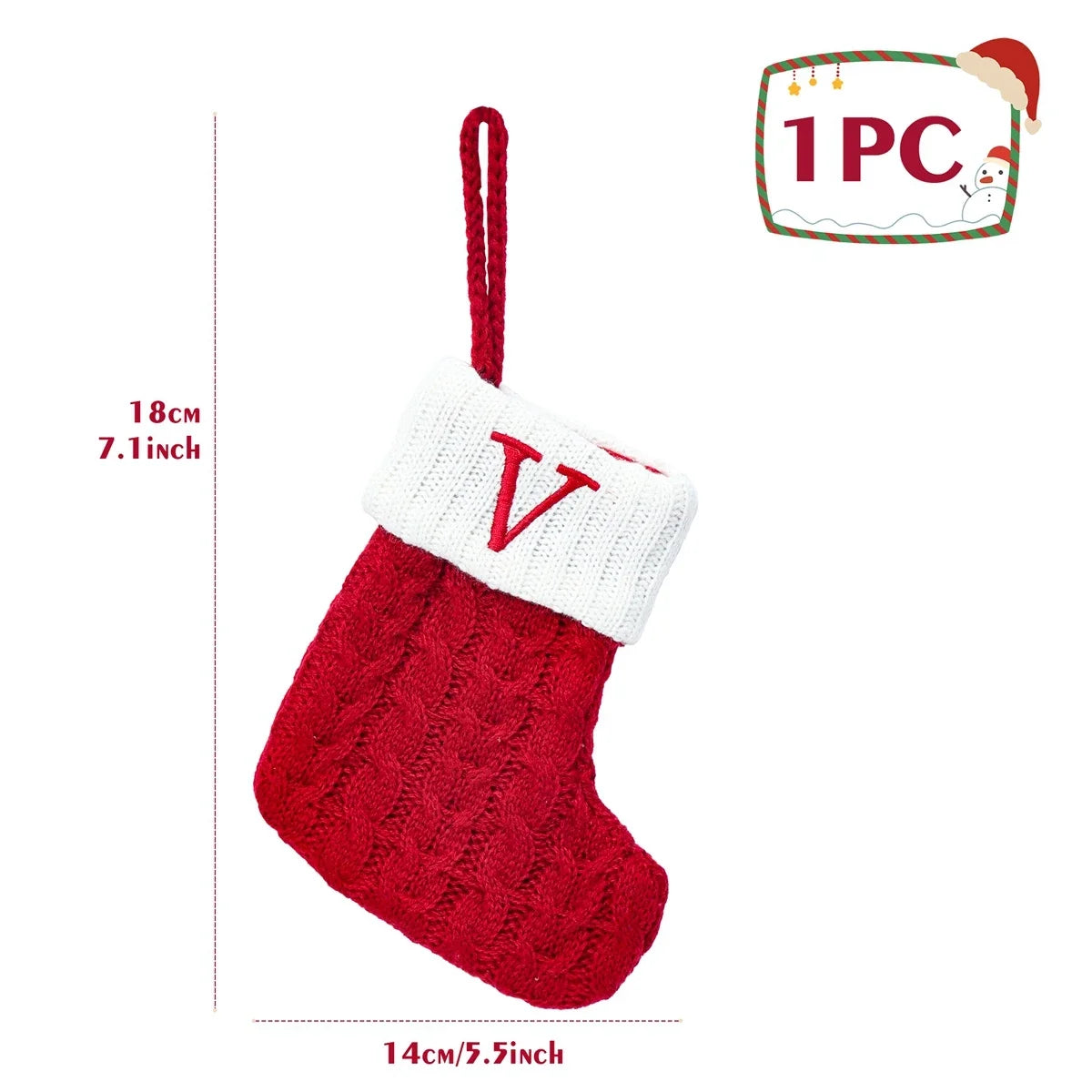 Christmas Knit Stockings – Snowflake & Letter Edition (A–Z)