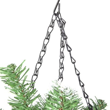 Evergreen Charm Hanging Christmas Basket — Frosted Pine & Berry Glow | Seasons Co.