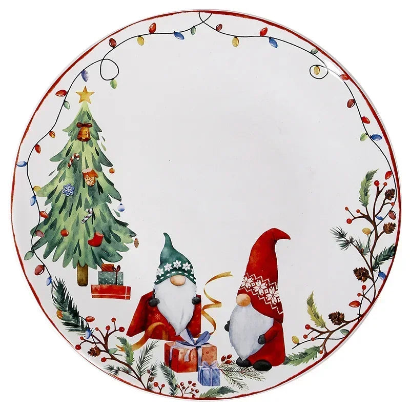 Festive Holiday Ceramic Plate – “Festive Foliage” Edition Porcelain