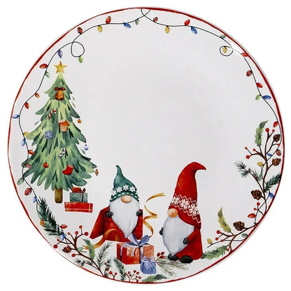 Festive Holiday Ceramic Plate – “Festive Foliage” Edition Porcelain