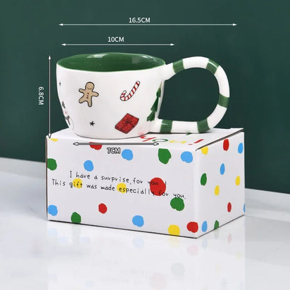 Hand-Pinched Ceramic Christmas Mug – Holiday Texture Edition