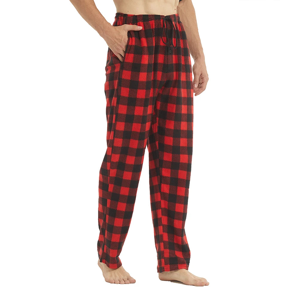 Men’s Fleece Pajama Pants – Warm Plaid Edition