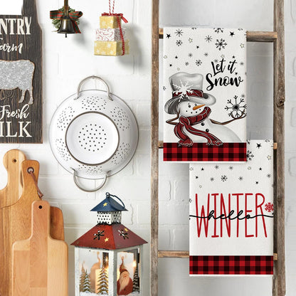Kitchen Towels – Snowman, Snowflake & Tree Edition (Set of 2 / 4)