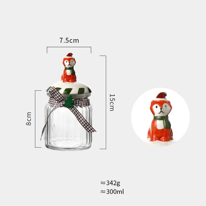Set of Christmas Glass Cookie Jars – Festive Ceramic Lid Edition | Seasons Co.