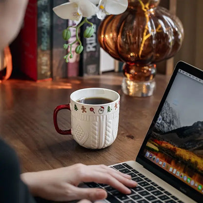 Creative Embossed Christmas Sweater Ceramic Mug | Seasons Co.