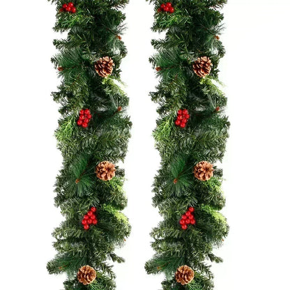 Evergreen Glow 270cm LED Christmas Garland — Pinecones & Red Berries | Seasons Co.