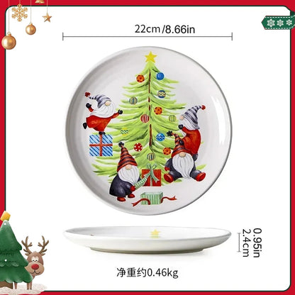 Festive Holiday Ceramic Plate – “Festive Foliage” Edition Porcelain