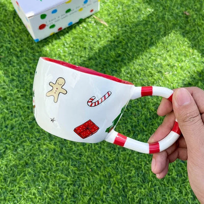 Hand-Pinched Ceramic Christmas Mug – Holiday Texture Edition