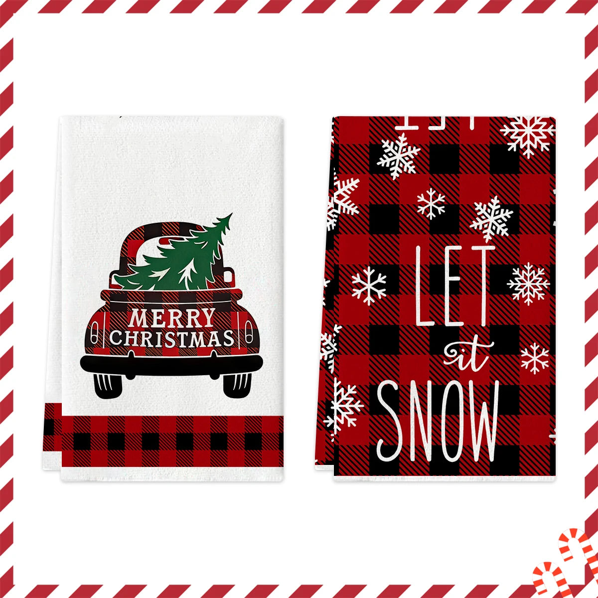 Kitchen Towels – Tree, Truck & Ornament Edition (Set of 2 / 4)