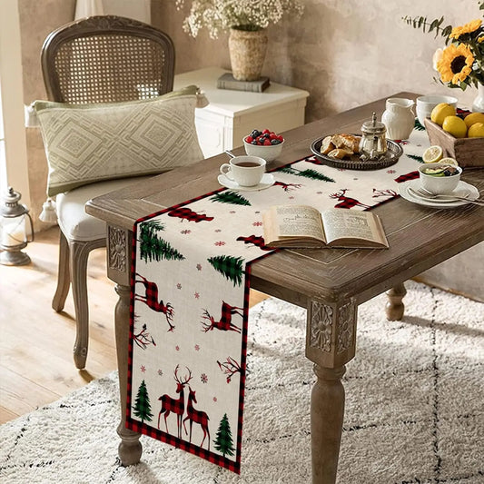 Christmas Table Runner – Reindeer & Holly Edition