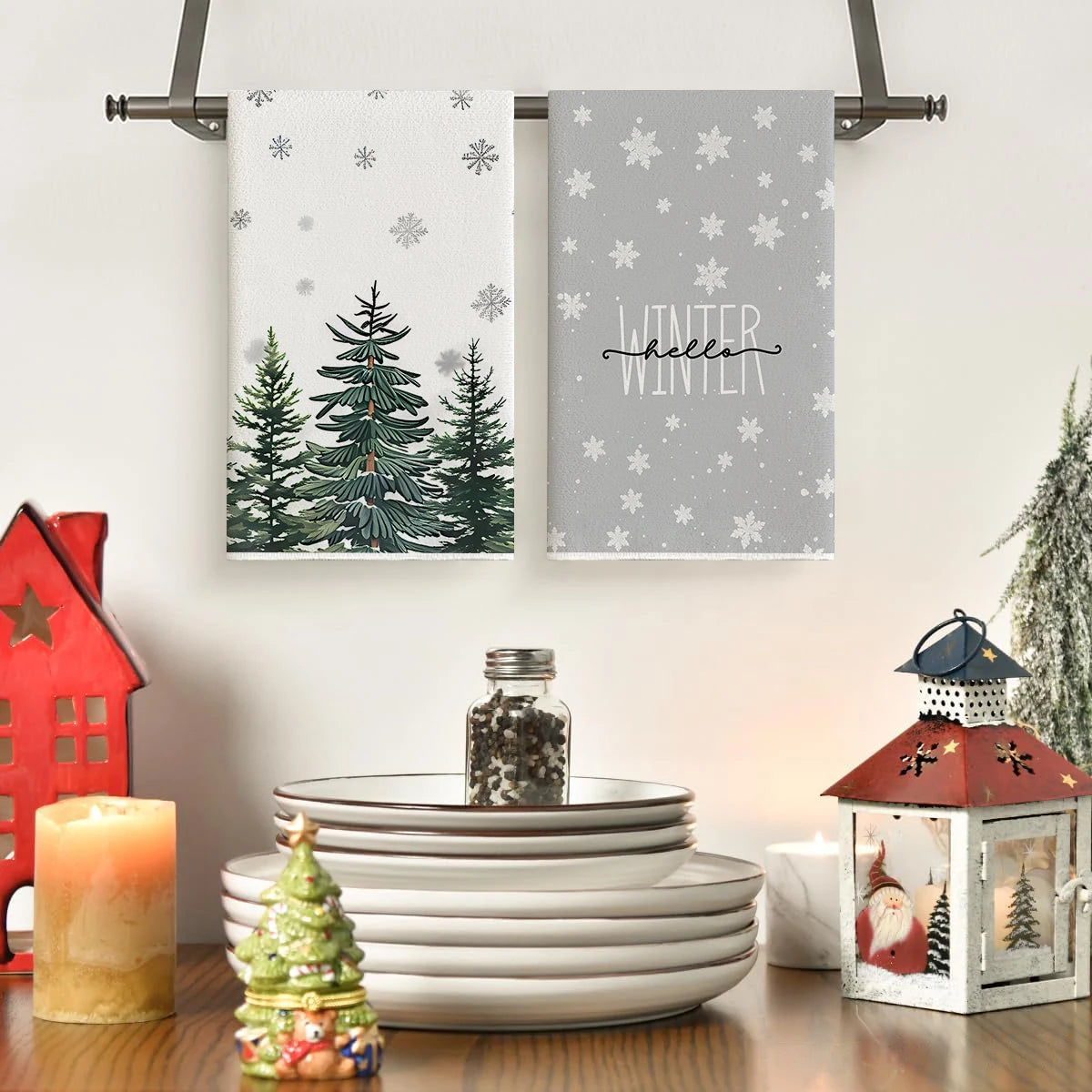 Christmas Kitchen Towels – Cedar & Mistletoe Edition (Set of 2 / 4)