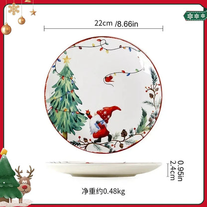 Festive Holiday Ceramic Plate – “Festive Foliage” Edition Porcelain