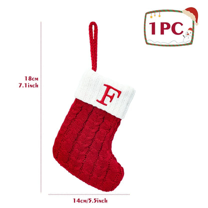 Christmas Knit Stockings – Snowflake & Letter Edition (A–Z)