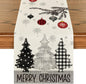 Merry Christmas Table Runner – Red Pine Tree Edition