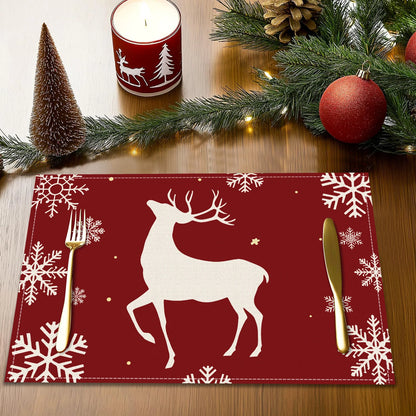Christmas Placemats – Snowflake & Reindeer Edition (Set of 1 / 4 / 6)