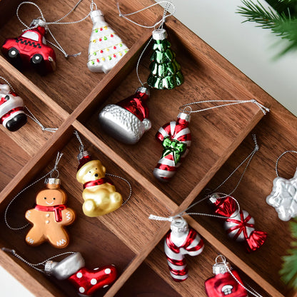 Glass Christmas Ornaments Set – Gingerbread & Tree Edition