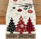 Merry Christmas Table Runner – Red Pine Tree Edition