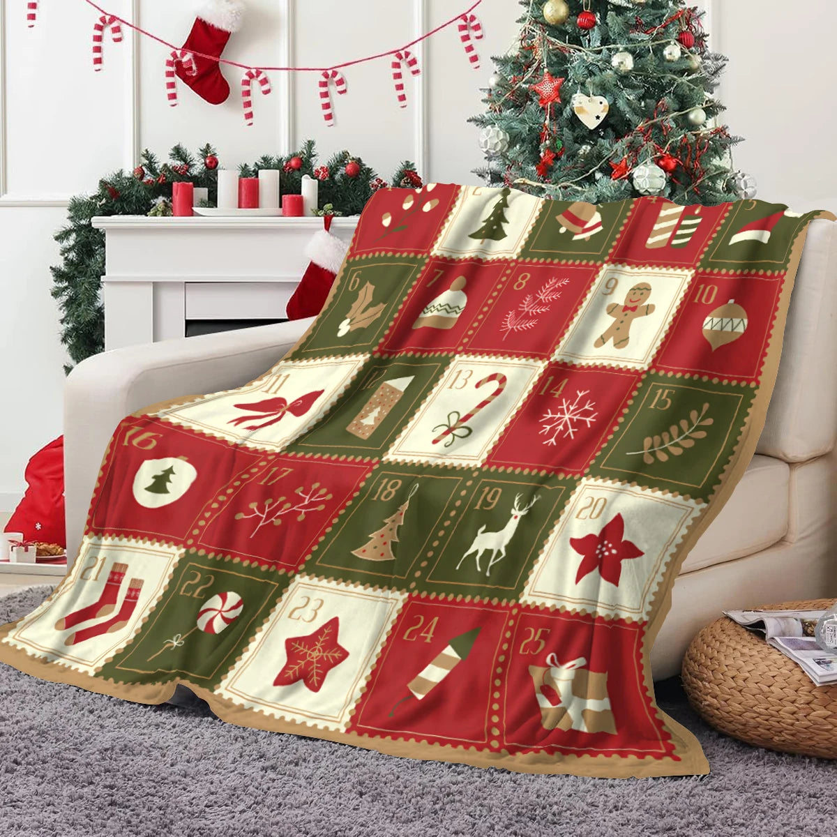 Christmas Countdown Flannel Blanket – Holiday Ceremony Edition