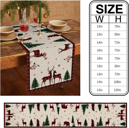 Christmas Table Runner – Reindeer & Holly Edition