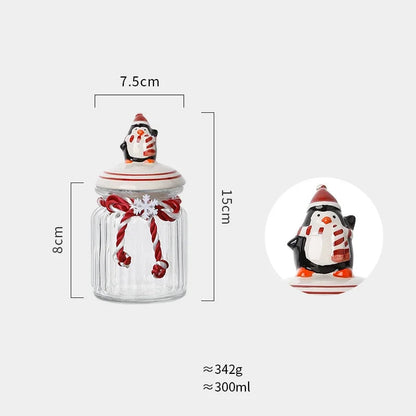Set of Christmas Glass Cookie Jars – Festive Ceramic Lid Edition | Seasons Co.