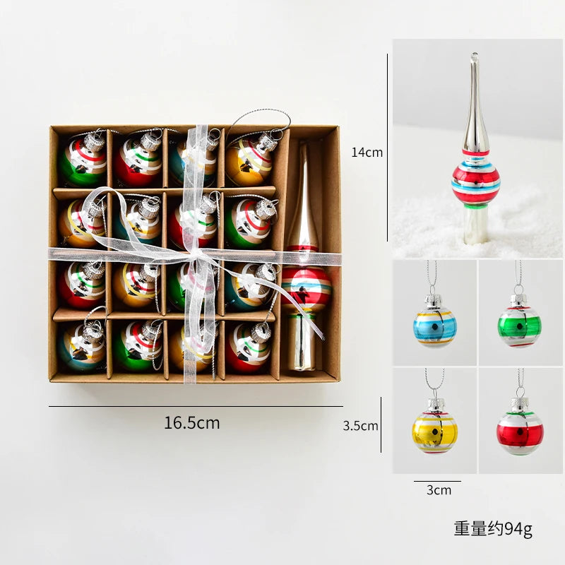 Glass Christmas Ornaments Set – Gingerbread & Tree Edition