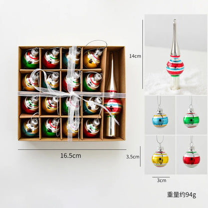 Glass Christmas Ornaments Set – Gingerbread & Tree Edition