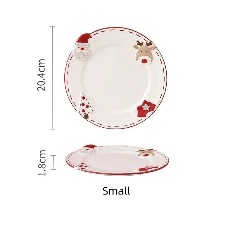 Santa Claus Ceramic Dessert Plate – Holiday Joy Edition